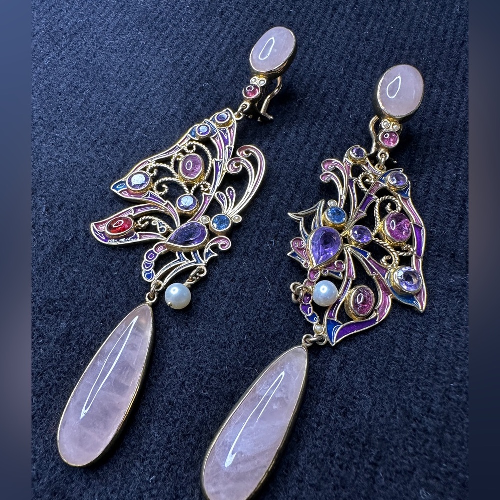 Percossi Papi amethyst and quartz earrings